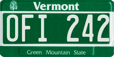 VT license plate OFI242