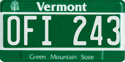 VT license plate OFI243