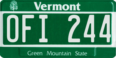 VT license plate OFI244