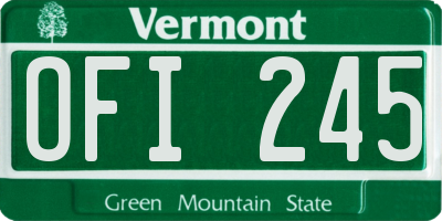 VT license plate OFI245