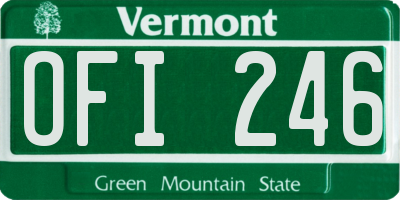 VT license plate OFI246