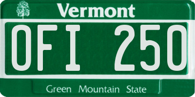 VT license plate OFI250