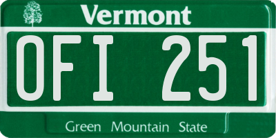 VT license plate OFI251