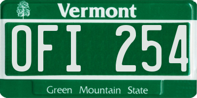 VT license plate OFI254