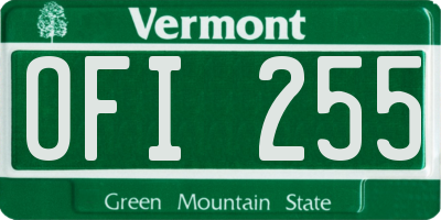 VT license plate OFI255