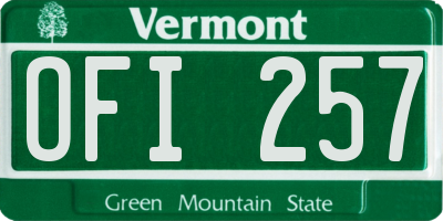 VT license plate OFI257