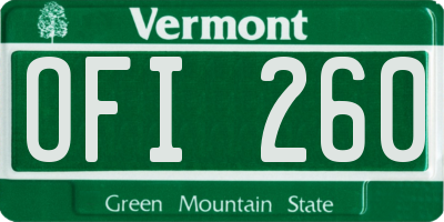 VT license plate OFI260