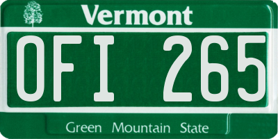 VT license plate OFI265