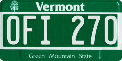 VT license plate OFI270