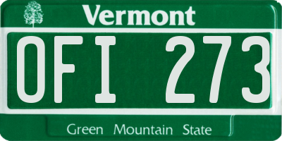 VT license plate OFI273