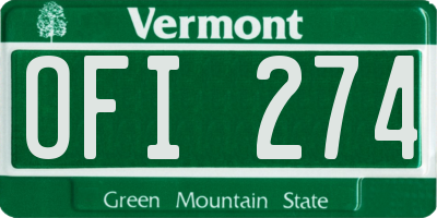 VT license plate OFI274