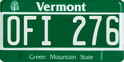 VT license plate OFI276