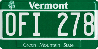 VT license plate OFI278