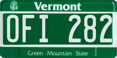 VT license plate OFI282