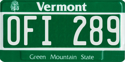 VT license plate OFI289