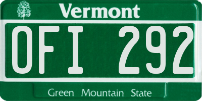 VT license plate OFI292