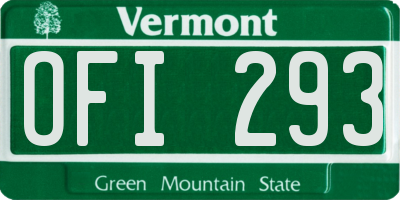 VT license plate OFI293