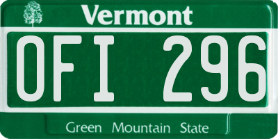 VT license plate OFI296