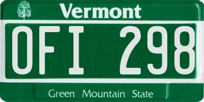 VT license plate OFI298