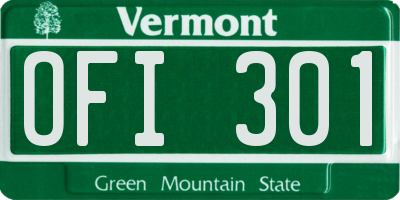 VT license plate OFI301