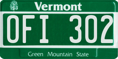 VT license plate OFI302