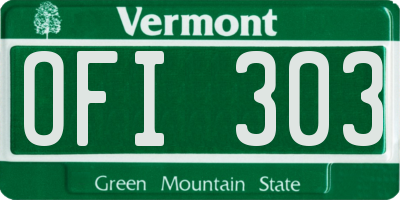 VT license plate OFI303