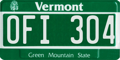VT license plate OFI304