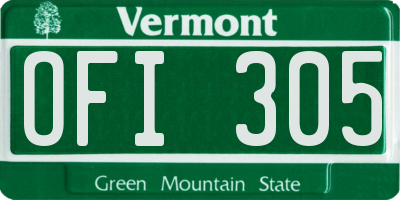 VT license plate OFI305