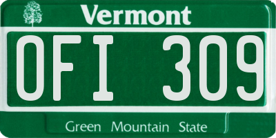 VT license plate OFI309