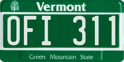VT license plate OFI311