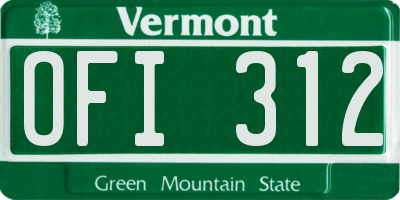 VT license plate OFI312