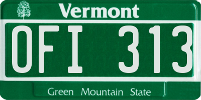VT license plate OFI313