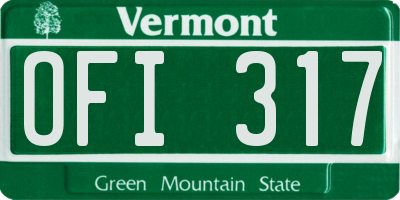 VT license plate OFI317