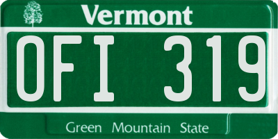 VT license plate OFI319