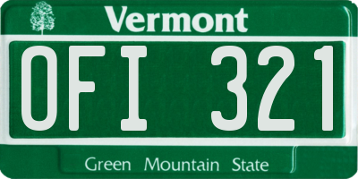 VT license plate OFI321