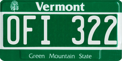 VT license plate OFI322