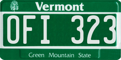 VT license plate OFI323