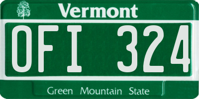 VT license plate OFI324