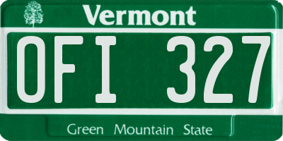 VT license plate OFI327