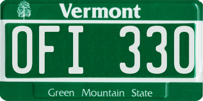 VT license plate OFI330