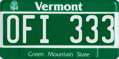 VT license plate OFI333
