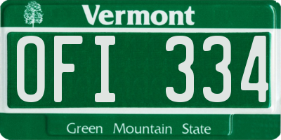 VT license plate OFI334