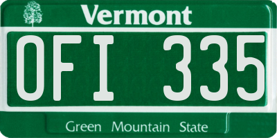 VT license plate OFI335