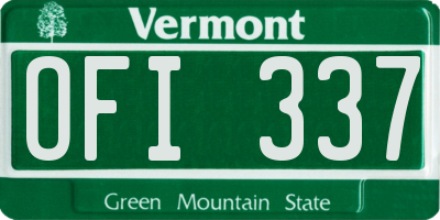 VT license plate OFI337