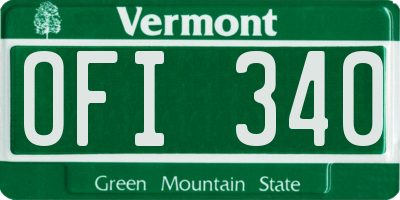 VT license plate OFI340