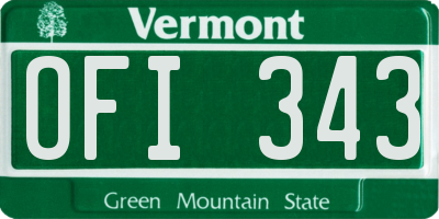 VT license plate OFI343