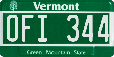 VT license plate OFI344
