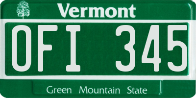 VT license plate OFI345