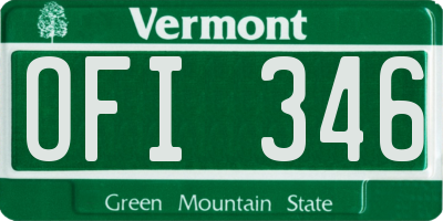 VT license plate OFI346