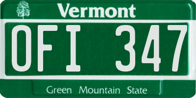 VT license plate OFI347